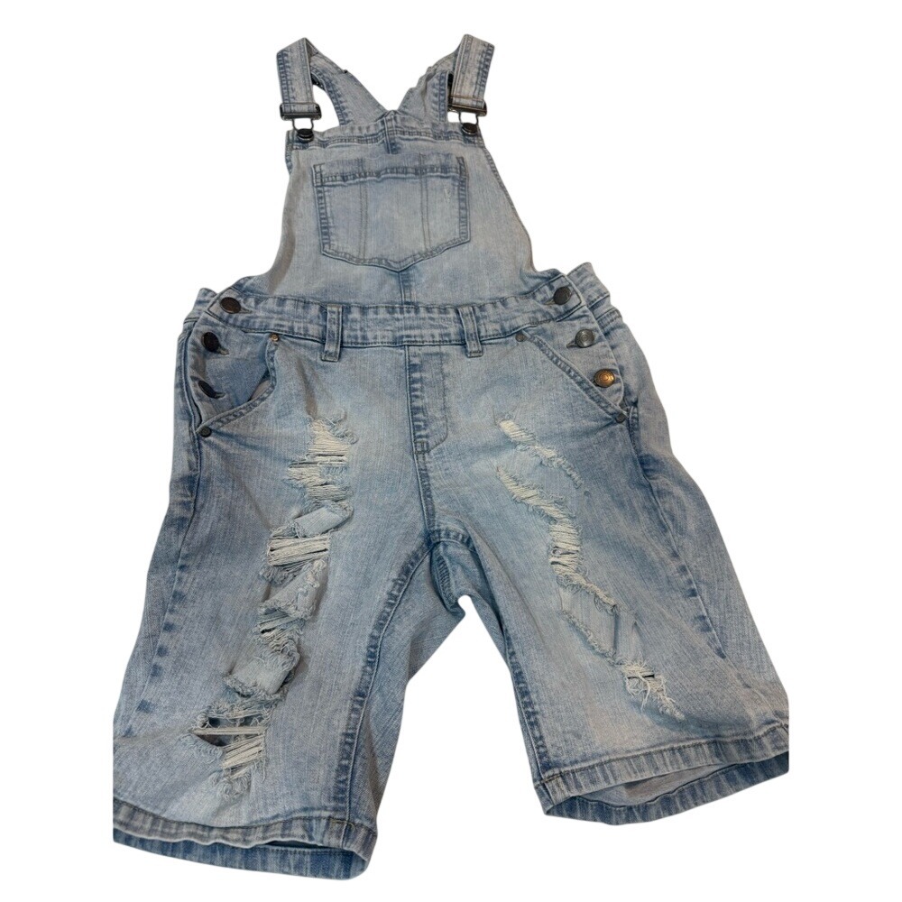 Girls Denim Overall Shorts - Size 7